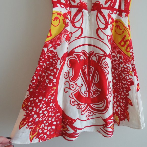 ALICE MCCALL Red White Baroque Print Fit & Flare Mini Dress - Size US 2 - Picture 10 of 16